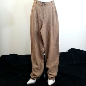Liz Claiborne wool plaid high rise trousers
